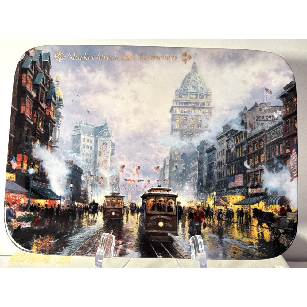 Vtg Bradford Exchange Thomas Kinkade San Francisco Market Street Plate COA Box